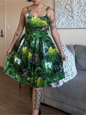 Retro Vintage Bernie Dexter Greenery Landscape Dress🌿
